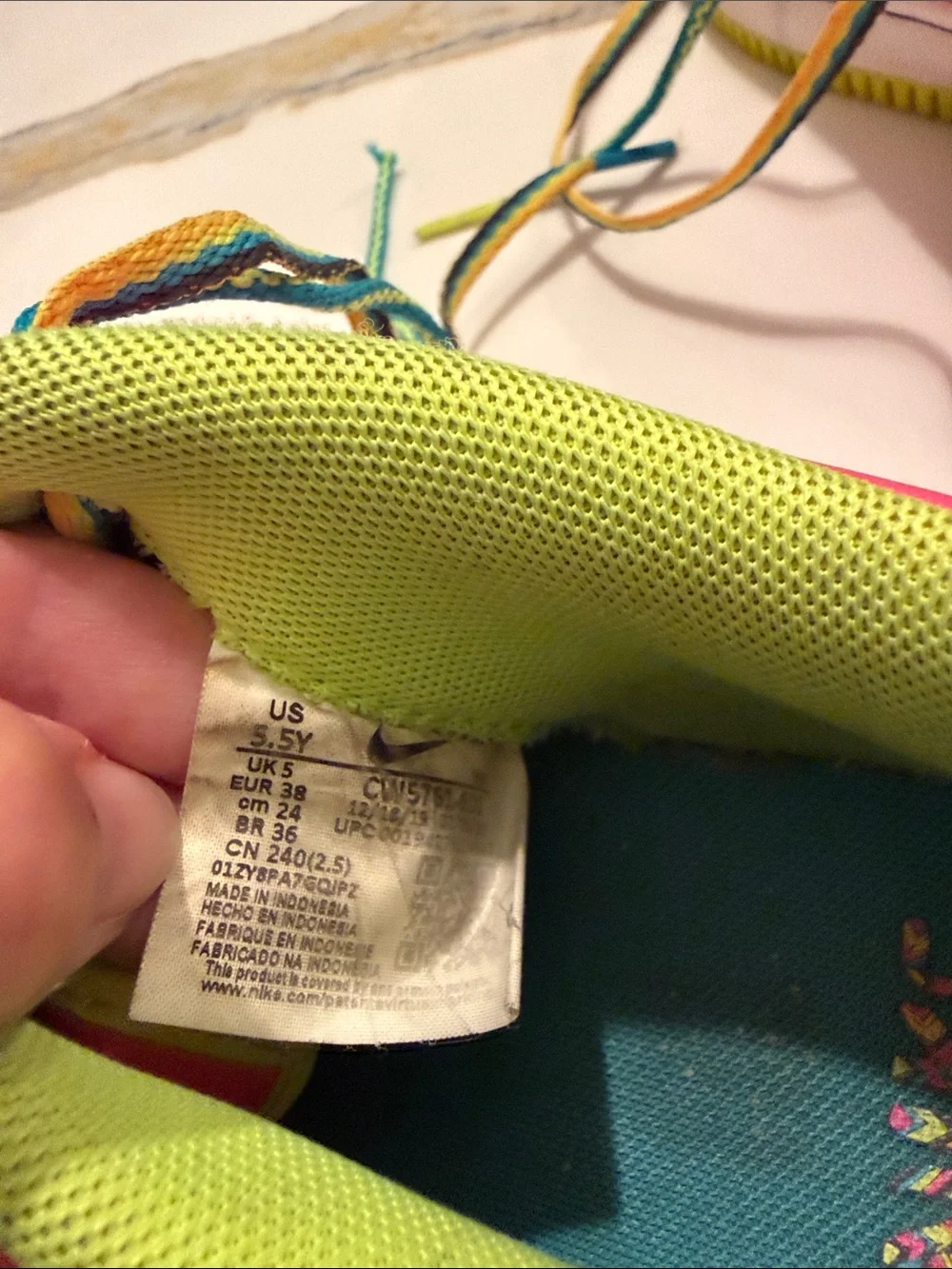 Nike AirForce 1 LV8 Low Pinky Blast Volt. Youth size 5.5/Women’s size 7.5.